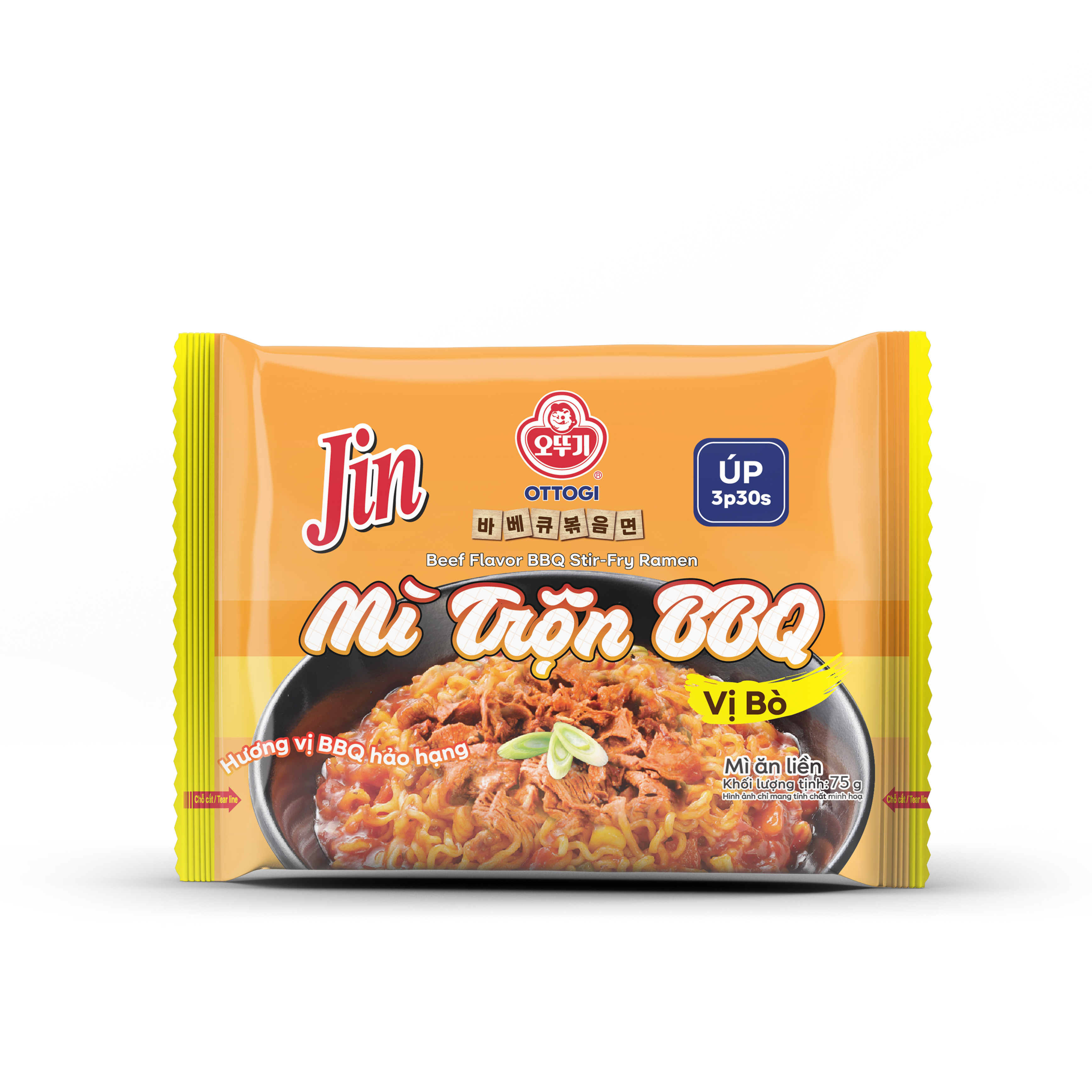 Mì ăn liền- mì trộn bbq vị bò 70g