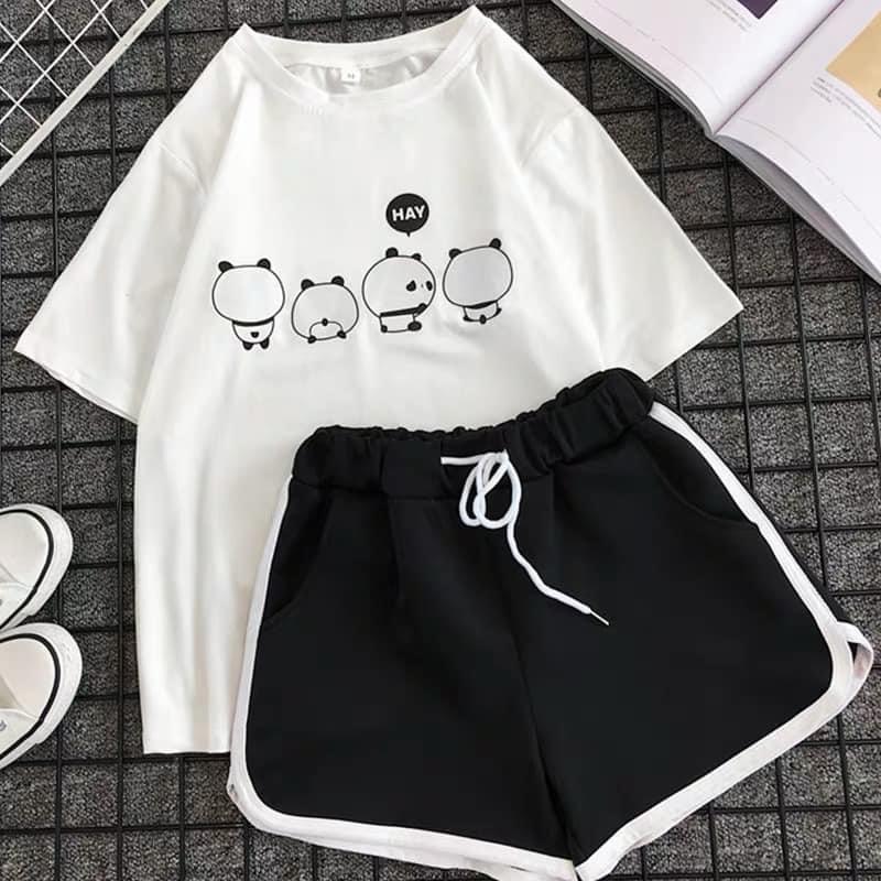 Set đồ ngủ áo kèm quần in hình dễ thương