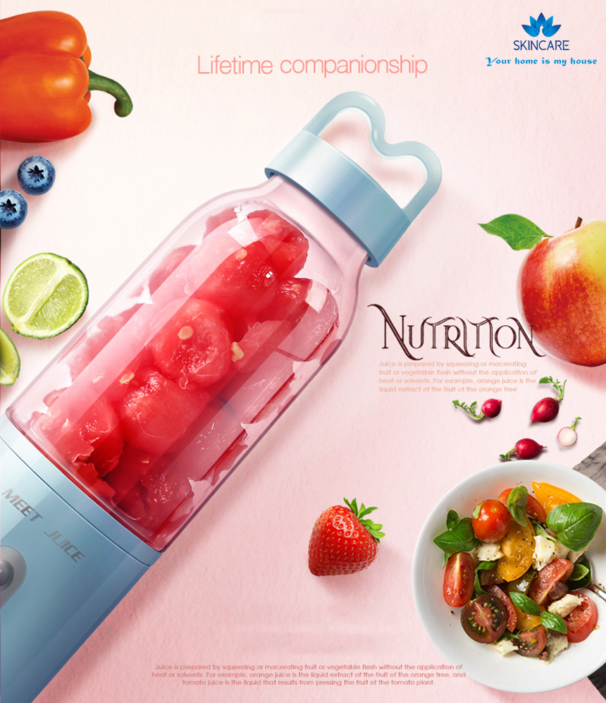 Máy xay sinh tố cầm tay, máy xay sinh tố đa năng - Máy xay sinh tố cầm tay Meet Juice cao cấp thông minh tiện dụng, dễ dàng mang theo sau khi di chuyển.