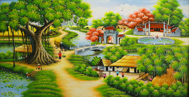 Tranh treo tường Phong Cảnh Đồng Quê IMG4906 (Tặng kèm phụ kiện để treo)