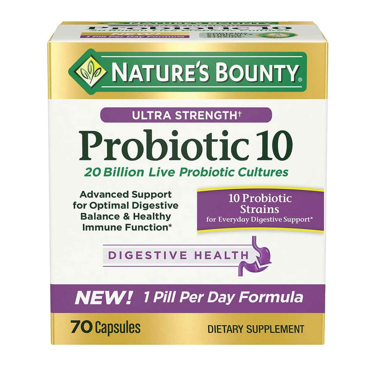 Hỗ trợ hệ tiêu hóa và đường ruột Nature s Bounty Advanced Probiotic 10 lọ