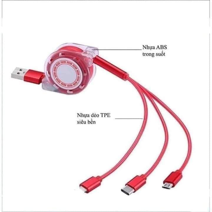 Dây sạc dây rút 3 đầu.