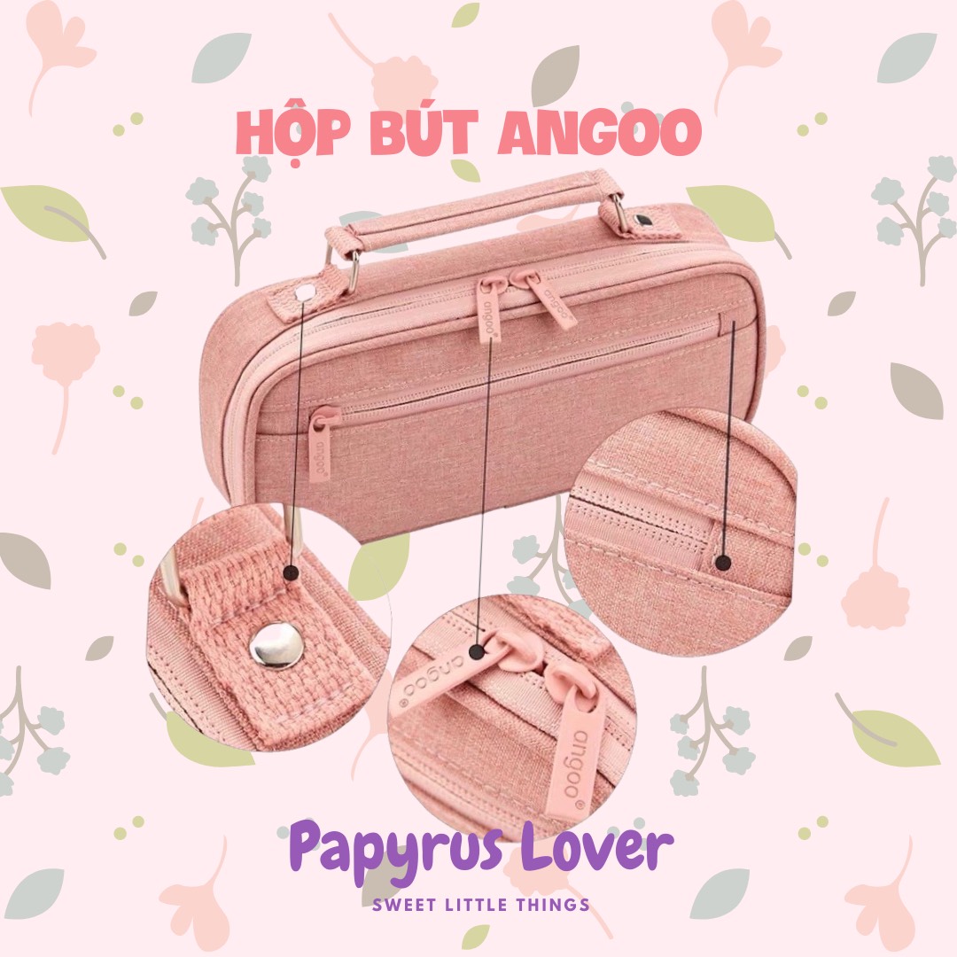 [Papyrus Lover] Hộp bút vải, túi đa năng Angoo siêu bự, có quai, có nhiều ngăn