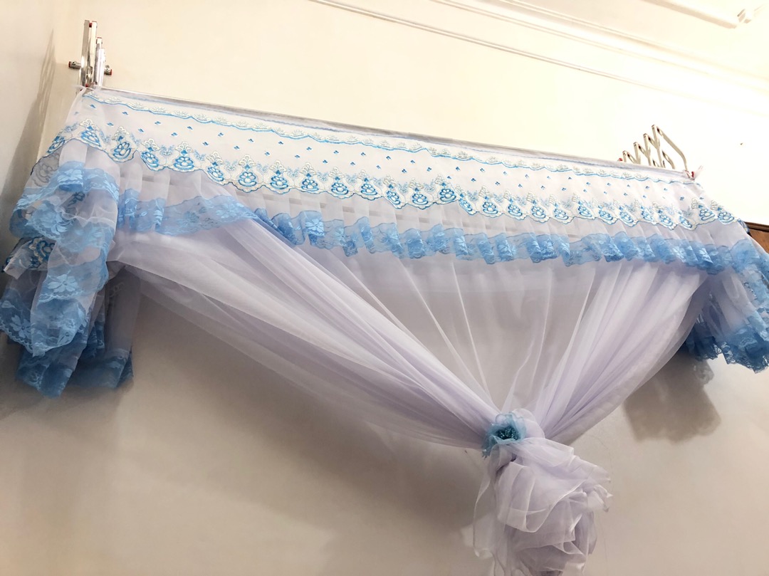 Màn - Mùng khung xếp gọn - màu trắng phối ren các màu sắc