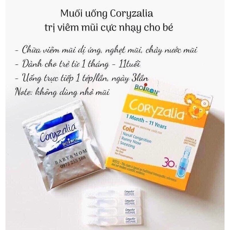 Ống muối coryzalia uống được cho bé 15 ống