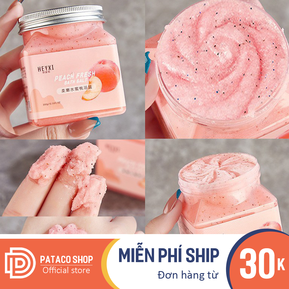Kem tẩy da chết, tẩy tế bào chết toàn thân body hương Đào Heyxi làm trắng da 200ml -  Tẩy tế bào chết