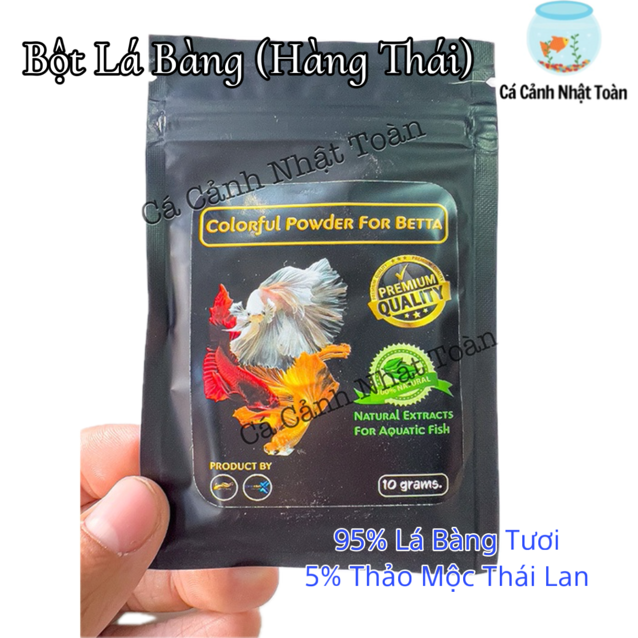 "hoàn tiền đến 10%" bột lá bàng colorful powder for betta 10gram dưỡng cá, giúp cá khỏe mạnh