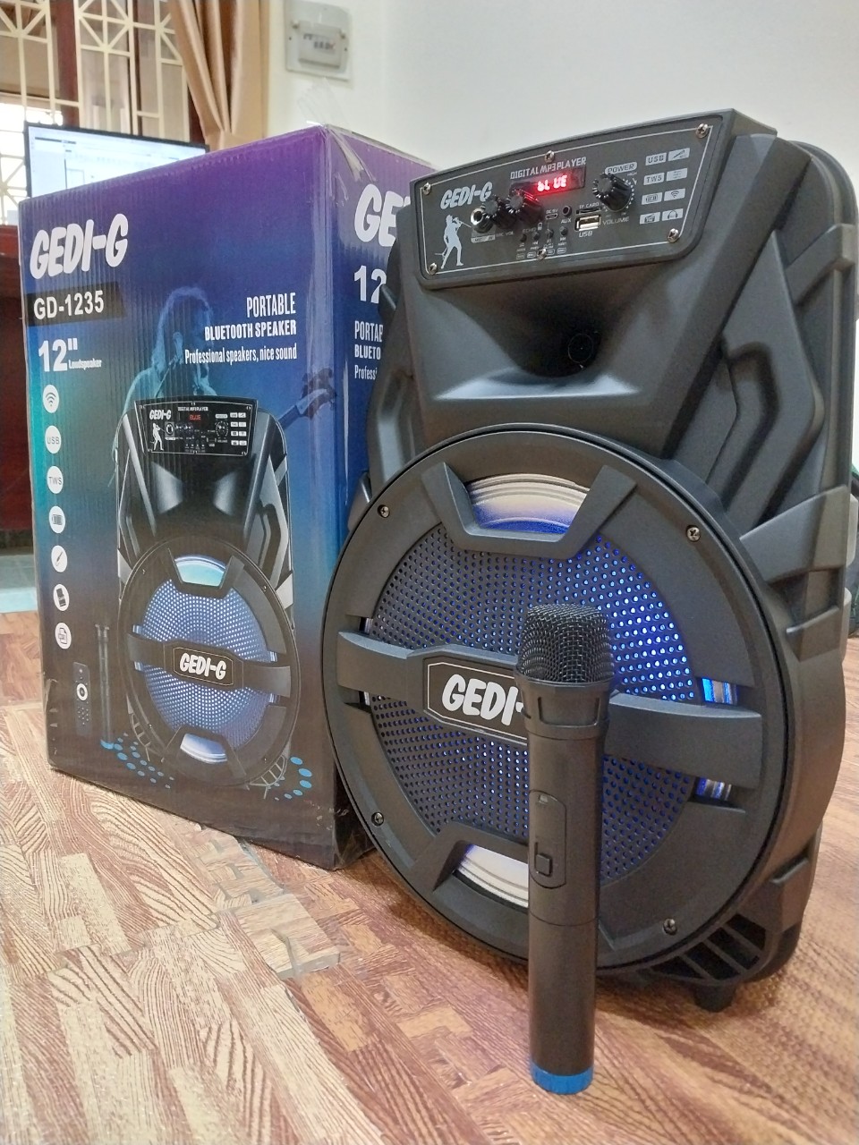 Loa Bluetooth, loa Kéo, loa Karaoke GEDI-G GD-1235 - Bass 30công suất 300w - Bảo hành 12 tháng đổi m