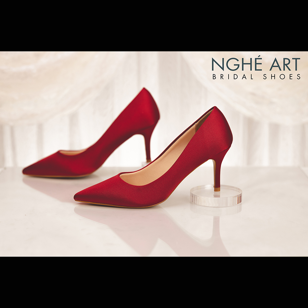 Giày cưới Nghé Art satin trơn 305