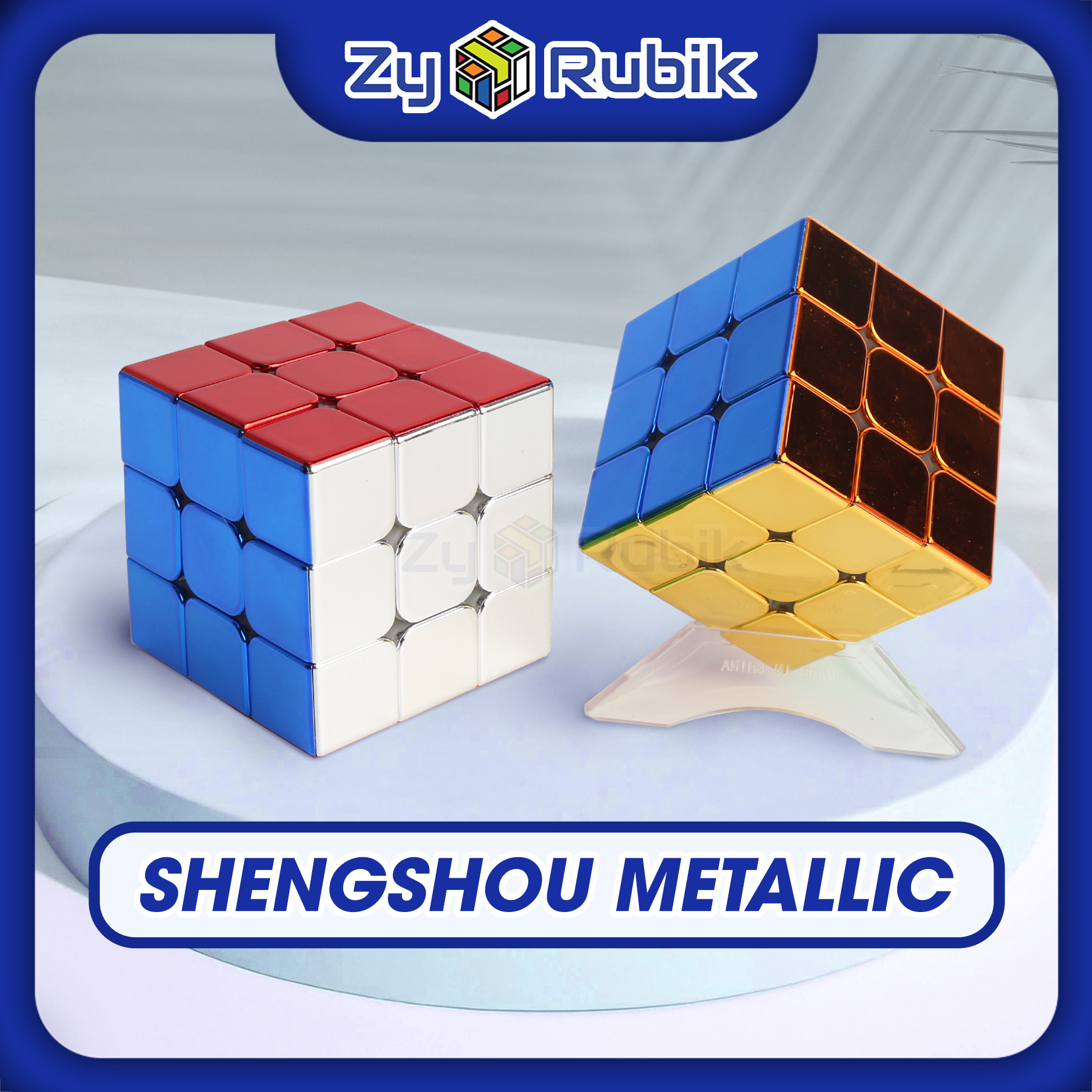 Rubik 3x3 ShengShou Metallic 3x3 Có Nam Châm Không Nam Châm