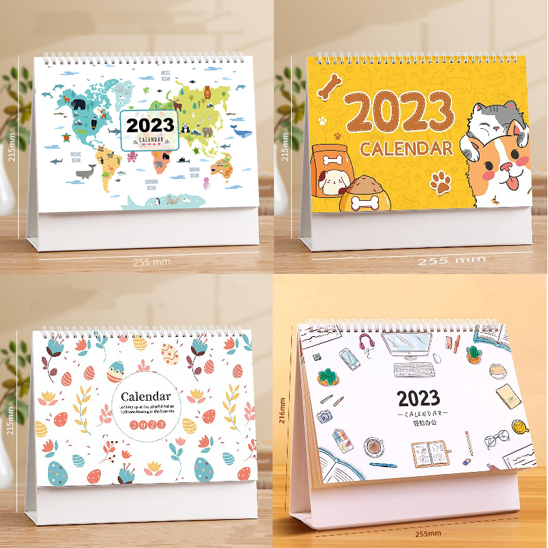 Lịch để bàn 2023 sáng tạo đính kèm sticker trang trí