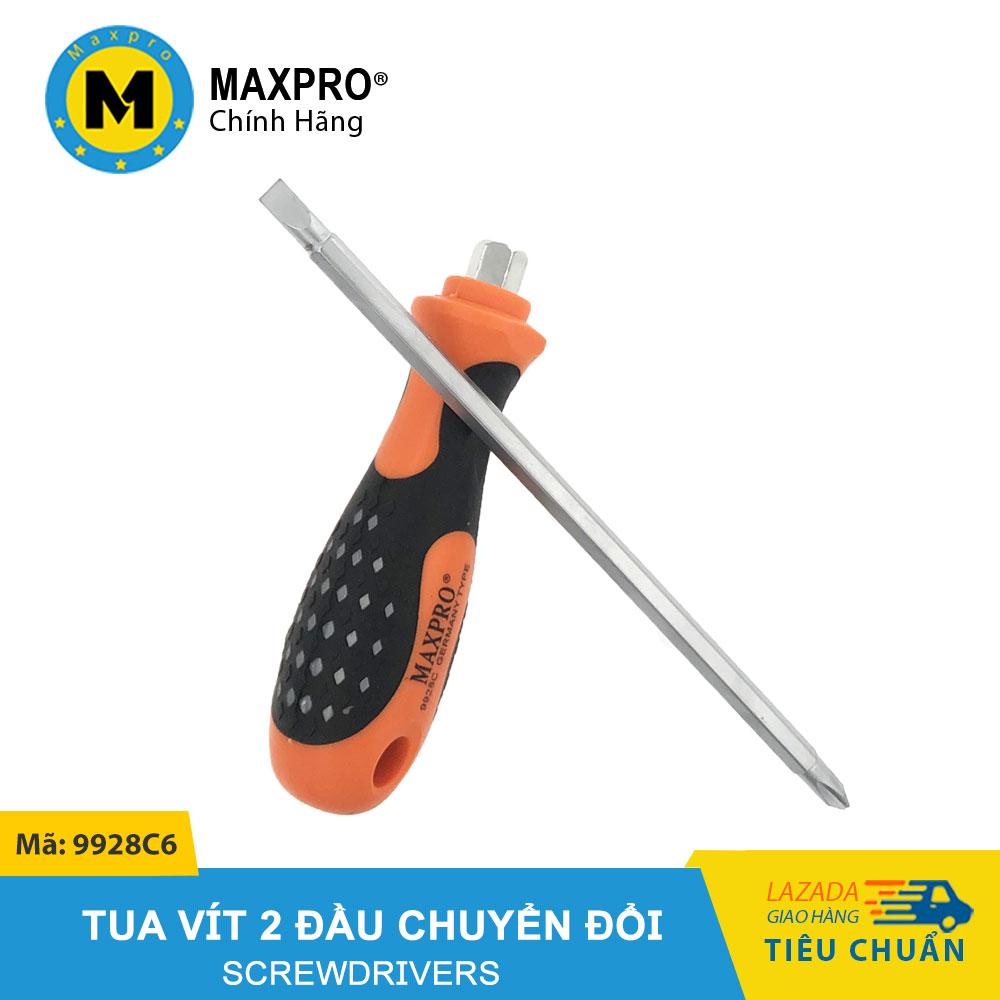 Tua vít 2 đầu có từ tính cán cam đen maxpro kích thước 6x100mm 6x150mm 6x200mm - 9928c6