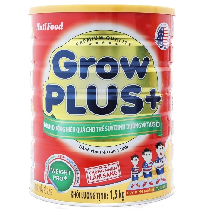 Sữa bột nutifood grow plus+ đỏ weight pro+ hộp 1,5kg