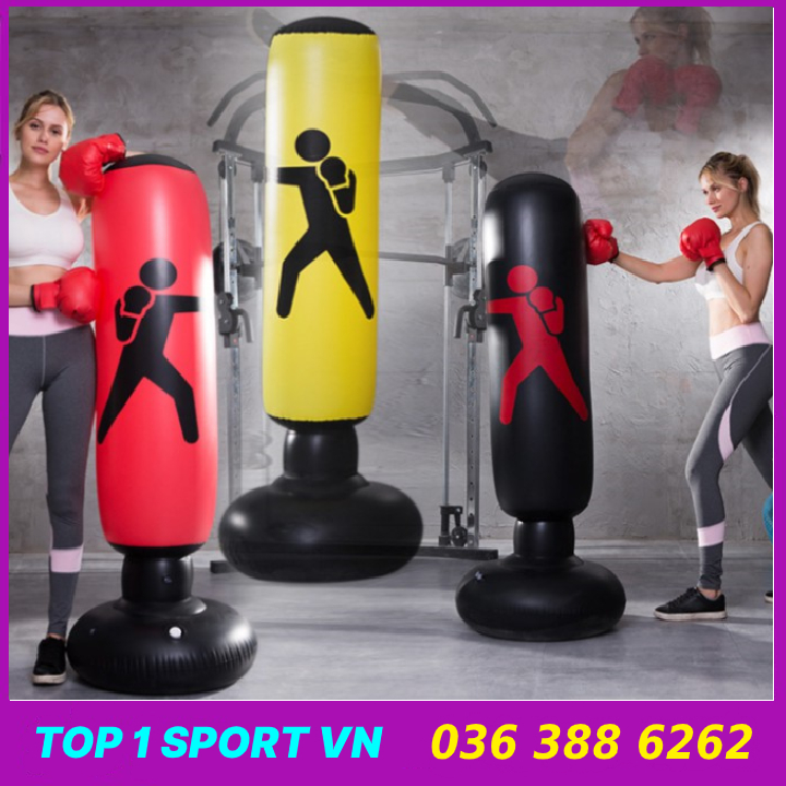 Vỏ bao trụ đấm bốc tự cân bằng ưu việt hơn - Tặng kèm bơm hơi + keo + miếng vá dự phòng