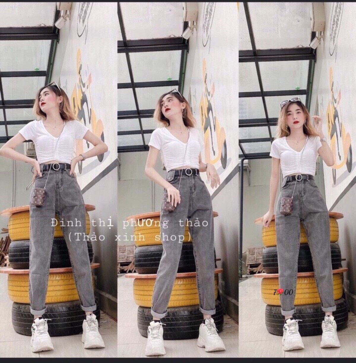 Quần Baggy Nữ Chất Jean Cotton Phối Túi Hộp Cực Chất Thời Trang Cao Cấp Mẫu Mới MoonA BG09