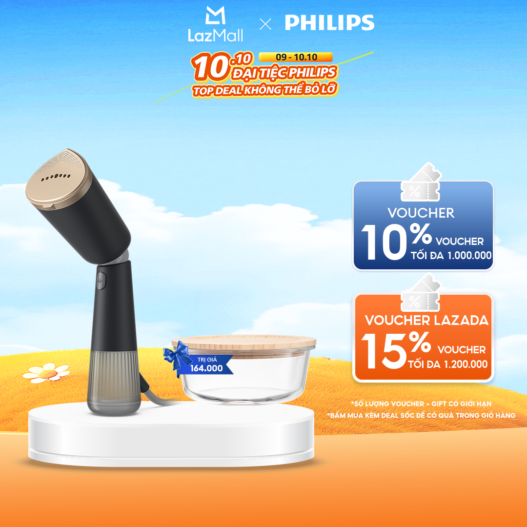 [NGÀY THƯƠNG HIỆU TỎA SÁNG DUY NHẤT 22.04] Bàn Ủi Hơi Nước Cầm Tay Philips STH5030/80 |1400W - Hàng Chính Hãng