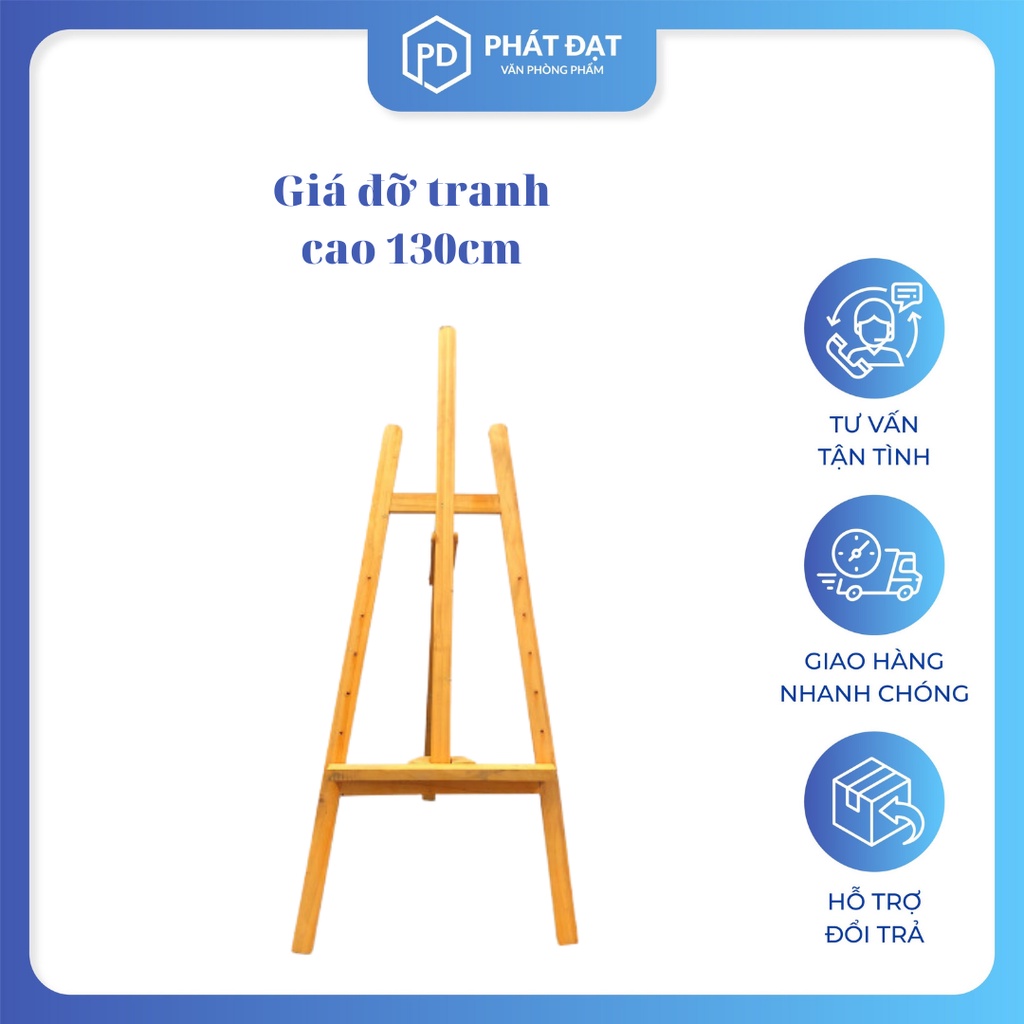 Giá vẽ tranh, giá đỡ bảng, chân gỗ cao 130cm