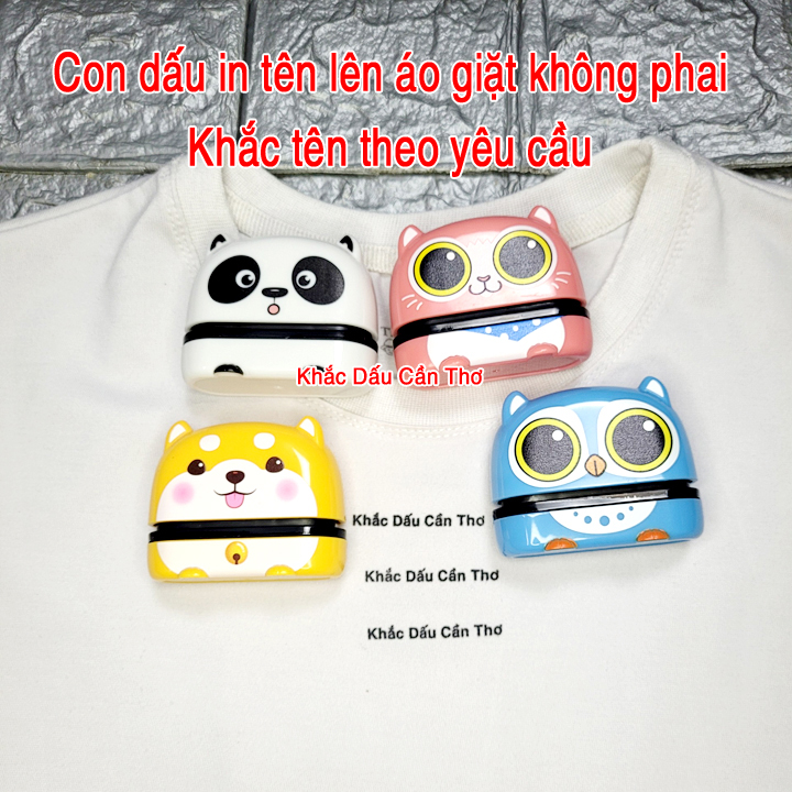 Con dấu in tên lên quần áo cho bé, vật dụng sách vở, mực in trên vải, giấy giặt không phai