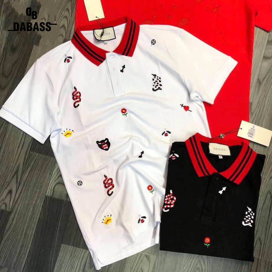 [HCM]Áo Thun Nam Cổ Trụ Thêu Logo Nhỏ Năng Động Trẻ Trung Chất Thun Co Dãn Thấm Hút Mồ Hôi Tốt Hàng Y Hình Có Ảnh Thật