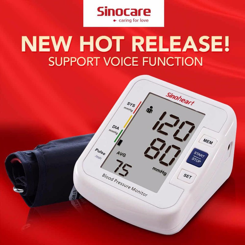 [HCM]Thiết Bị Y Tế Chuyên Dụng  Mua Máy Đo Huyết Áp Loại Tốt  Máy Đo Huyết Áp Bắp Tay Sinoheart BA-801 - Sinocare Công Nghệ Đức  Thao Tác Đơn Giản  Độ Chính Xác Cao  Phù Hợp Mọi Đối Tượng  Chức Năng Cảnh Báo Huyết Áp Và Nhịp Tim Bất Thường .