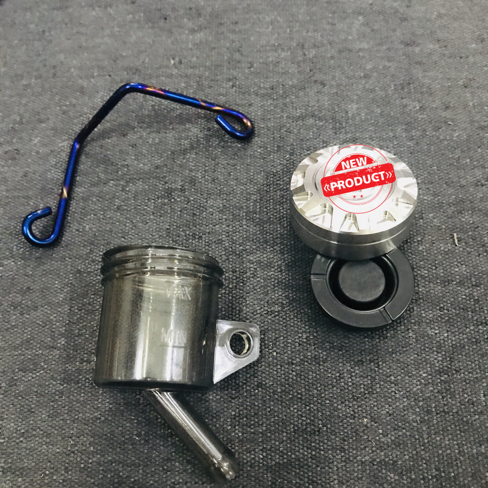 Bình dầu khói nắp INOX 304 CNC sử dụng lắp tay thắng bình dầu rời, ben đạp thắng sau