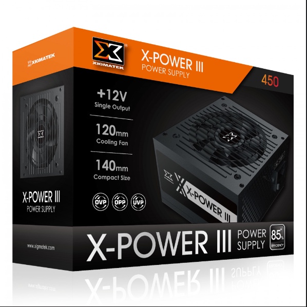 Nguồn CST XIGMATEK X-POWER III 450 400W Chính hãng (2x4+4pin, 6+2pin, Dây dài, Kèm dây nguồn)