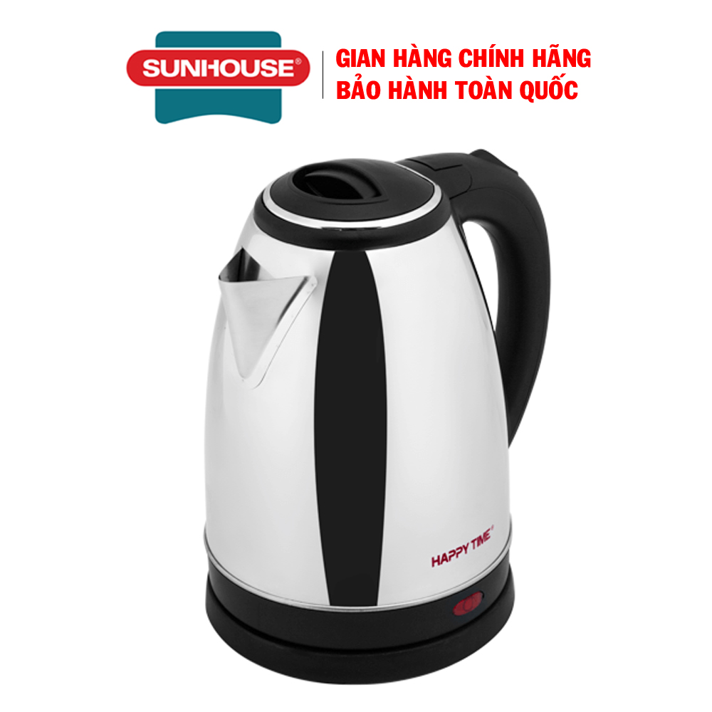 Ấm đun siêu tốc inox sunhouse happy time 1182 - hàng chính hãng - bảo hành 12 tháng