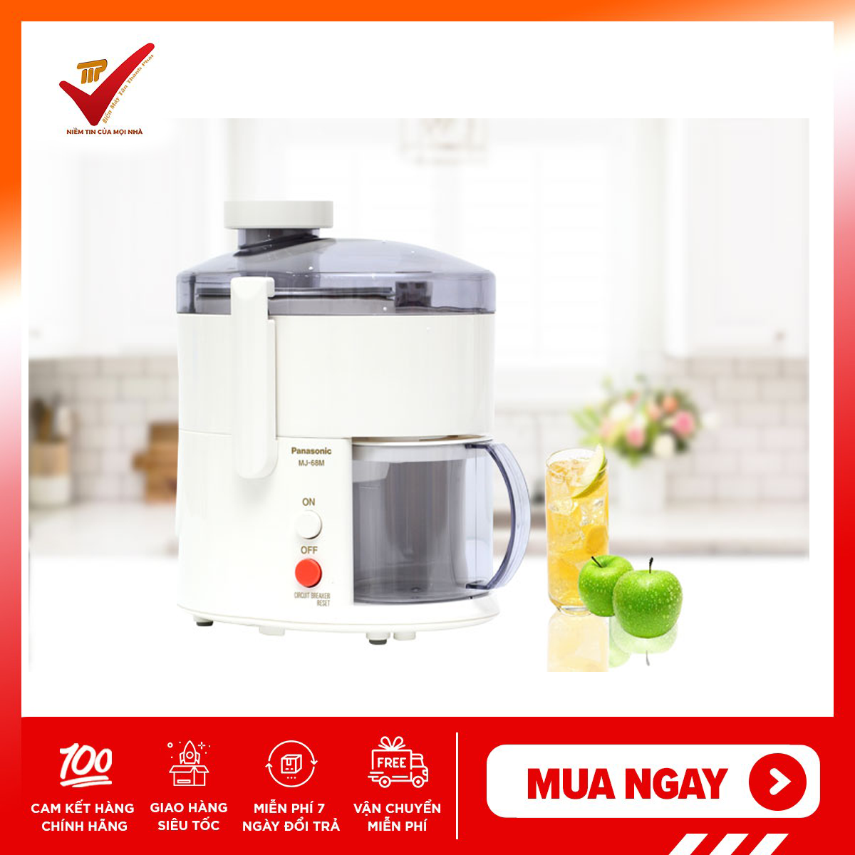 Máy ép trái cây cao cấp Panasonic MJ68M - chính hãng