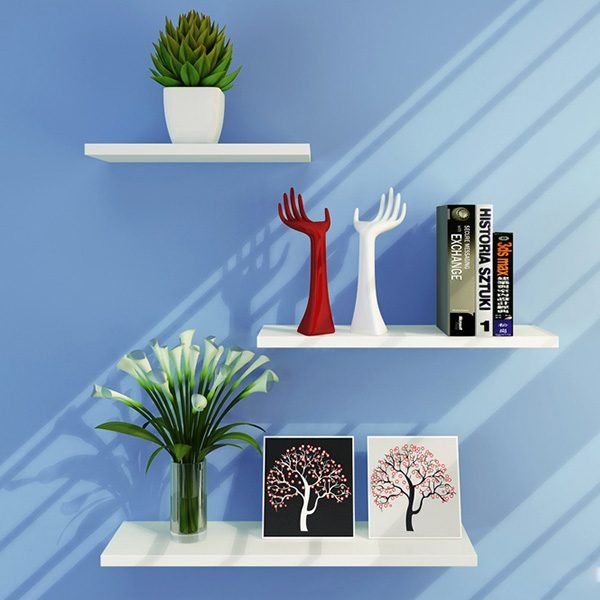 Kệ thanh ngang treo tường trang trí gỗ MDF chống ẩm phủ melamin - Kệ sâu 20cm