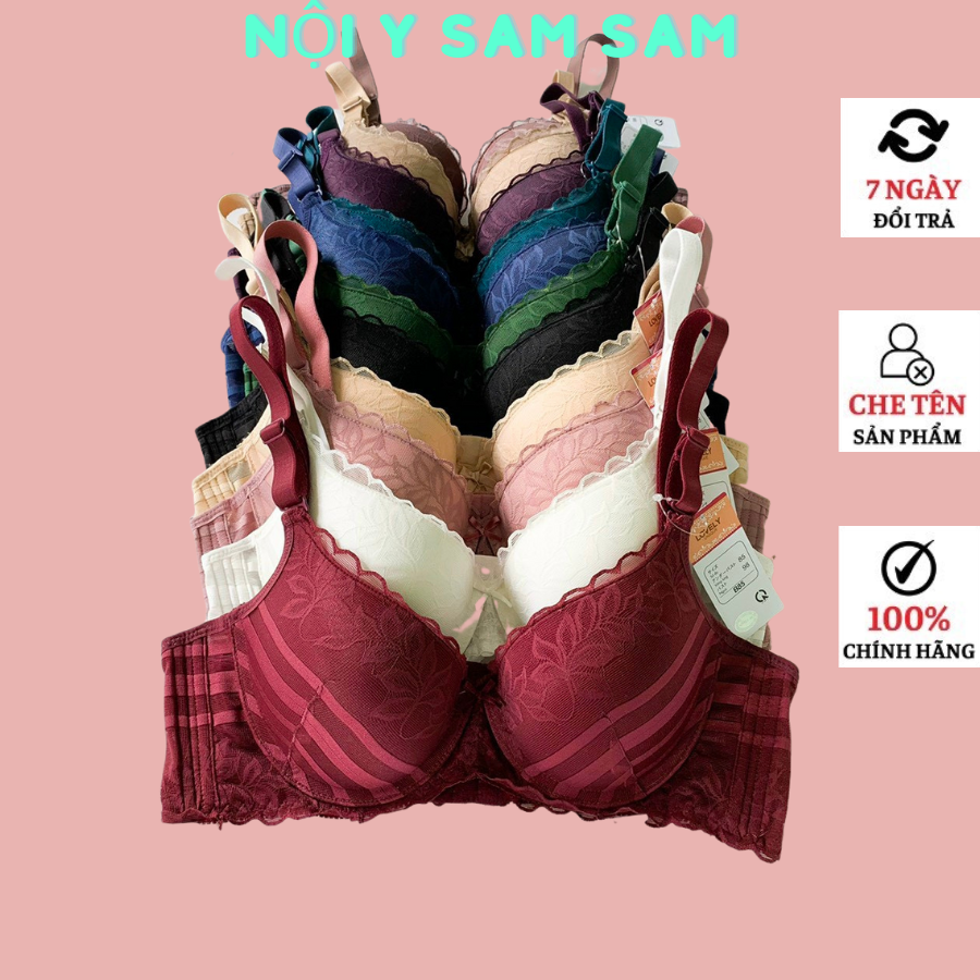 Áo Lót Mút Vừa Áo Ngực Ren Mút Dày 4 Móc Cài Có Gọng Nâng Ngực Che Mỡ Lưng Hàng Lovely Việt Nam xuất Nhật
