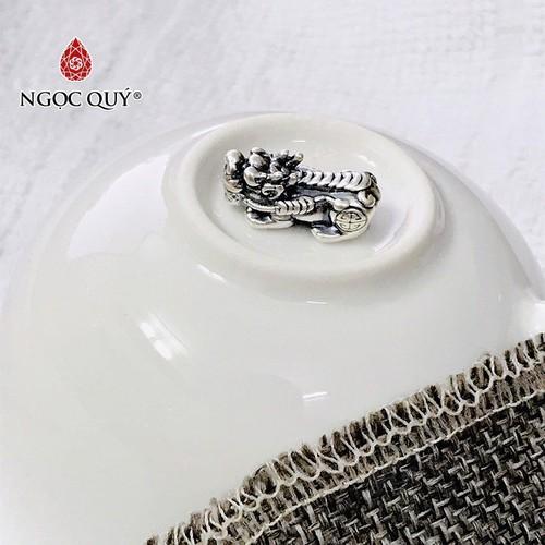 Tỳ hưu bạc thái xỏ ngang kiểu 4 - Ngọc Qúy Gemstones