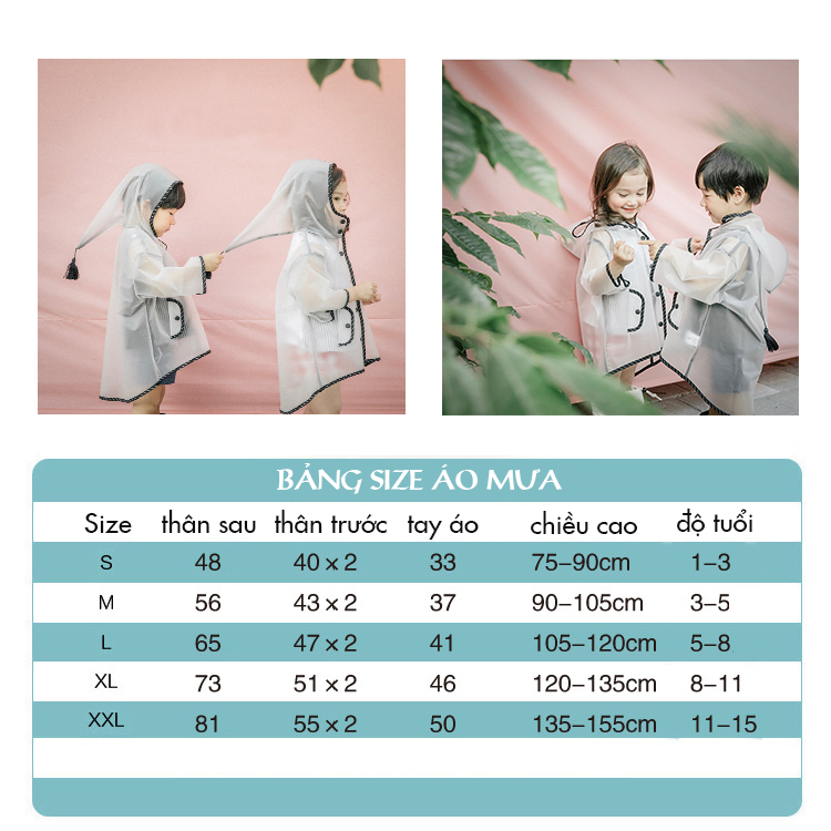 Áo mưa trẻ em kiểu hàn quốc