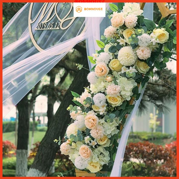 Bó hoa lụa trang trí cổng hoa cưới 50cm, hoa giả đẹp trang trí sân khấu sự kiện, sinh nhật sang trọng