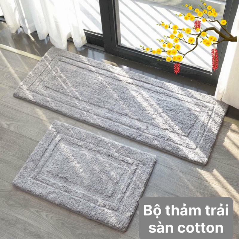 Thảm lau chân, bộ 2 thảm bếp, thảm decor siêu thấm hút sợi bông cotton 100% siêu mềm mại sang trọng, thảm chùi chân, thảm dậm chân , thảm cotton, thảm phòng khách thảm nhà bếp, thảm phòng ngủ, thảm