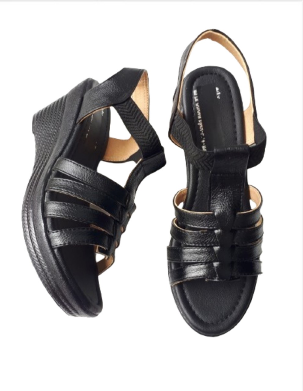 Giày xăng đan nữ đế xuồng da bò thật cao cấp VI VI .Đế cao 7 phân êm nhẹ