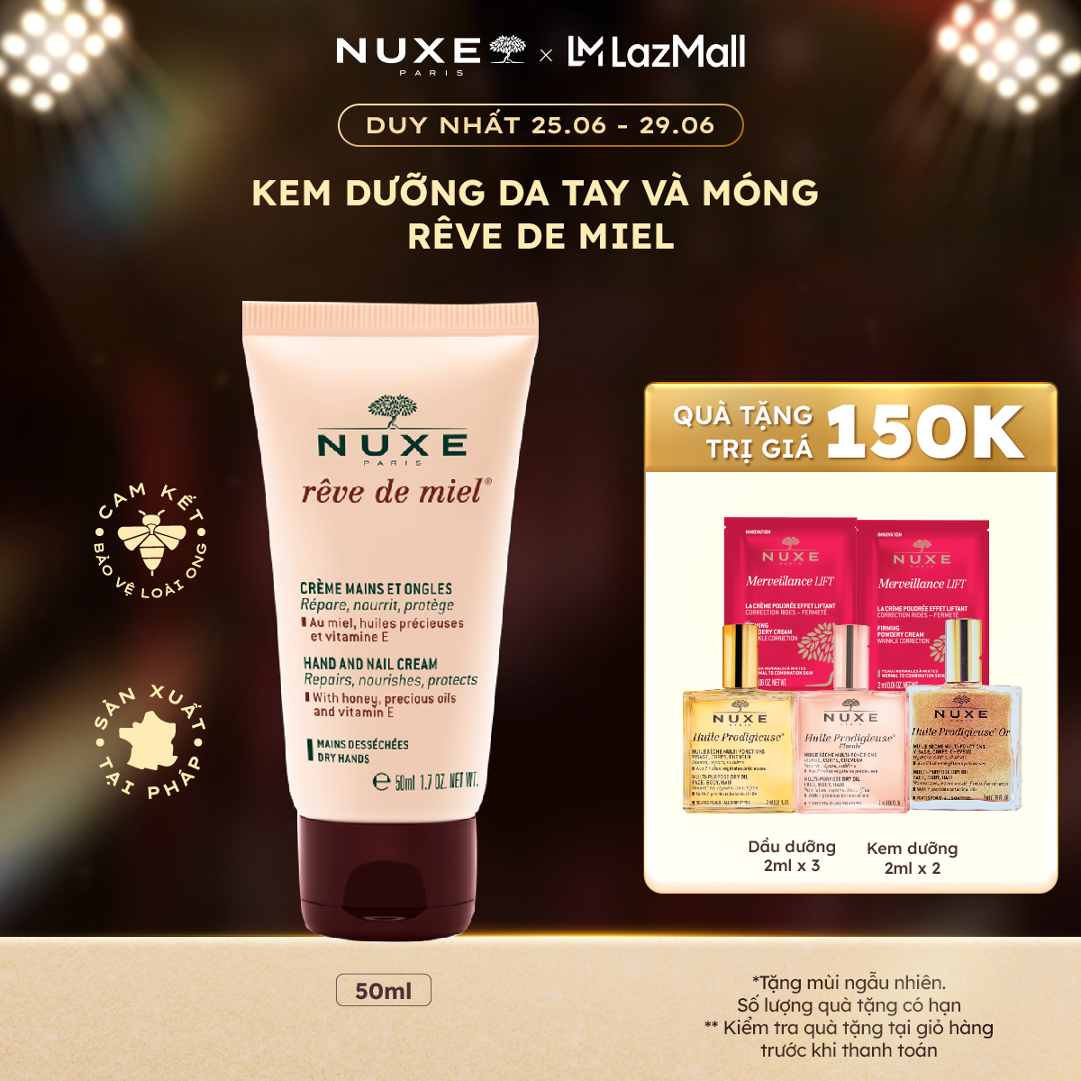 Kem dưỡng da tay và móng Nuxe Rêve de Miel 50ml