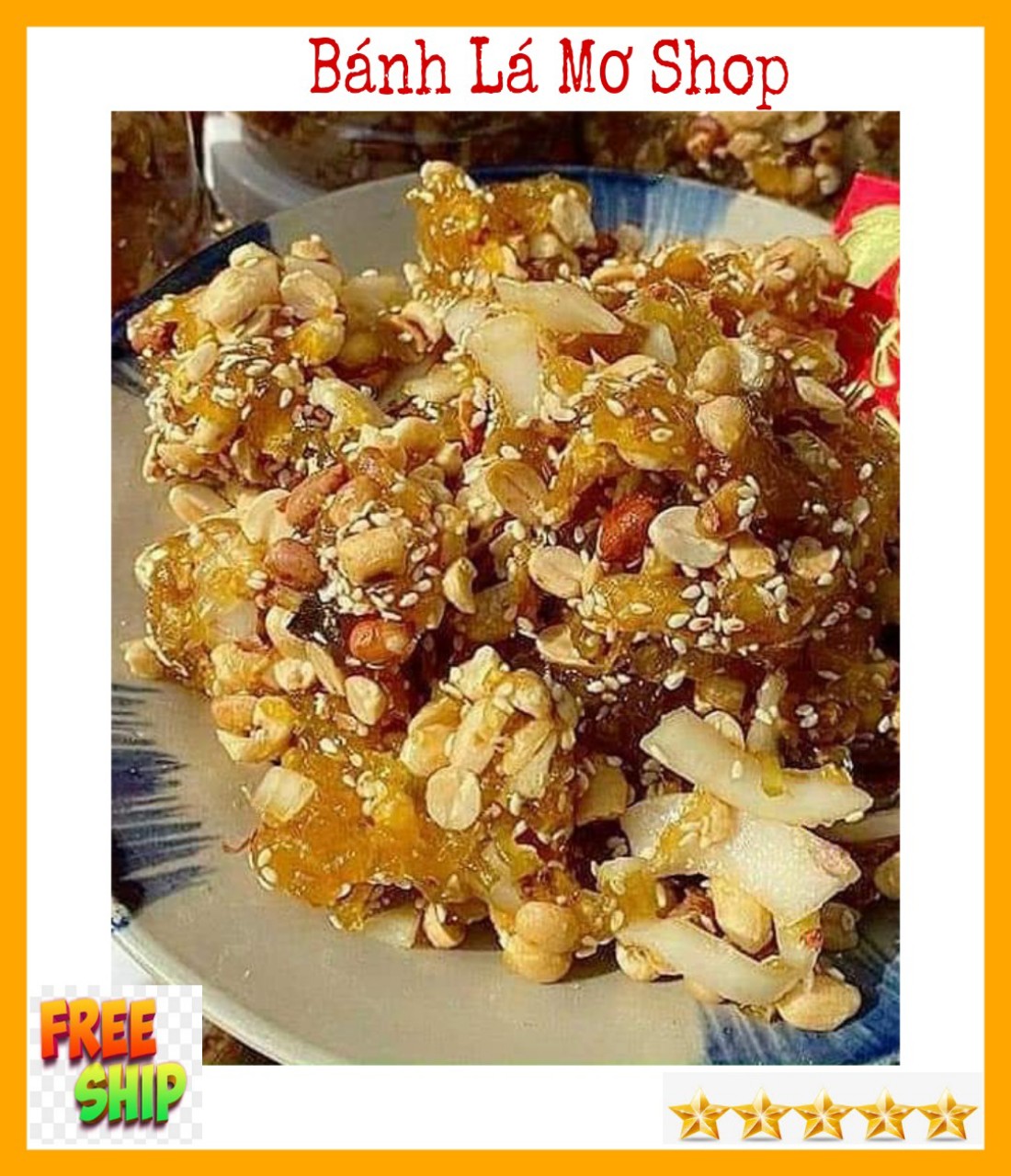 [FREESHIP}  Mứt khóm ngào cơm dừa non sợi tắc hủ 500gr - BÁNH LÁ MƠ SHOP