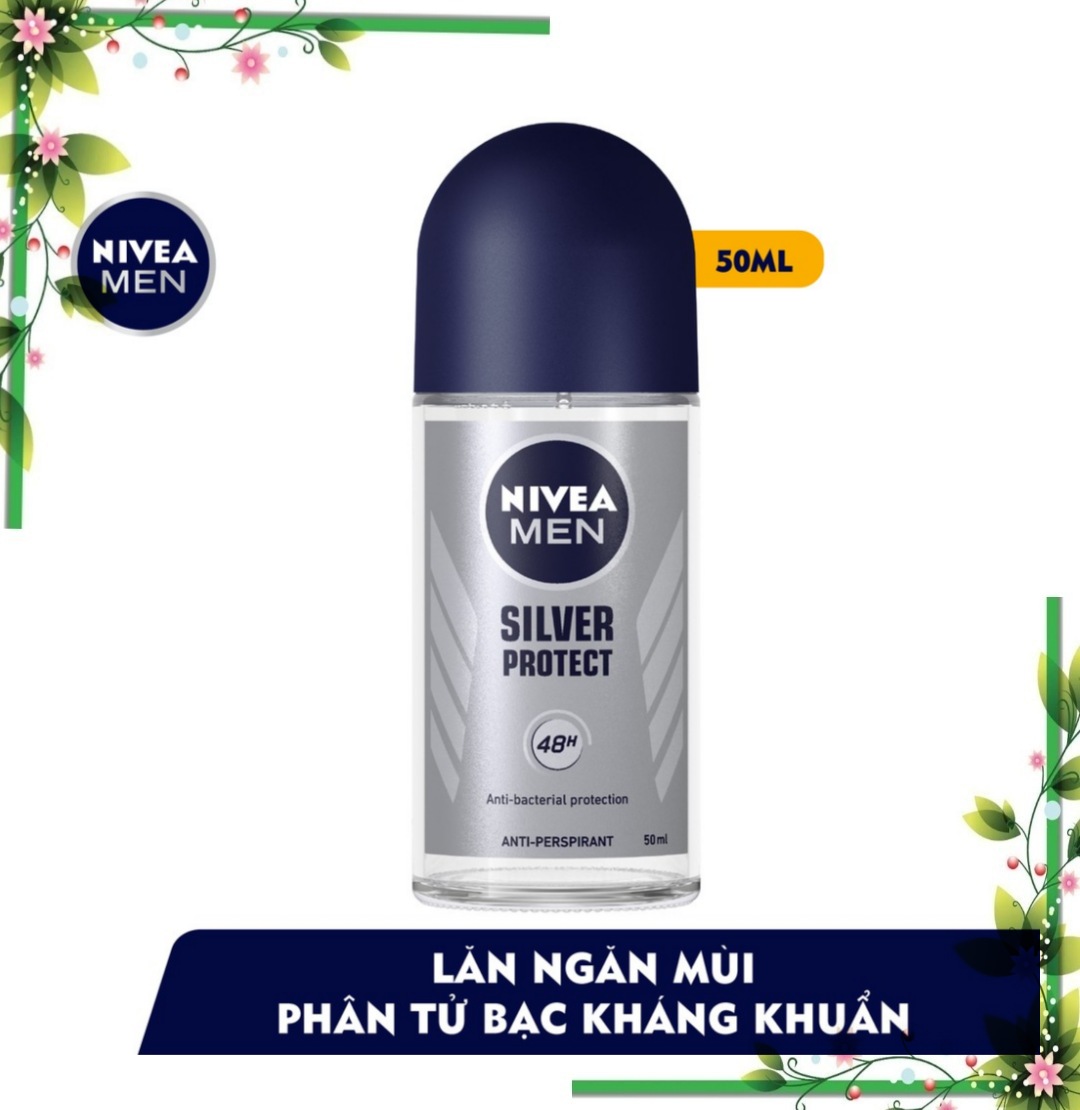 Lăn ngăn mùi Nivea Men Silver Protect phân tử bạc ngăn khuẩn gây mùi vượt trội 50ml