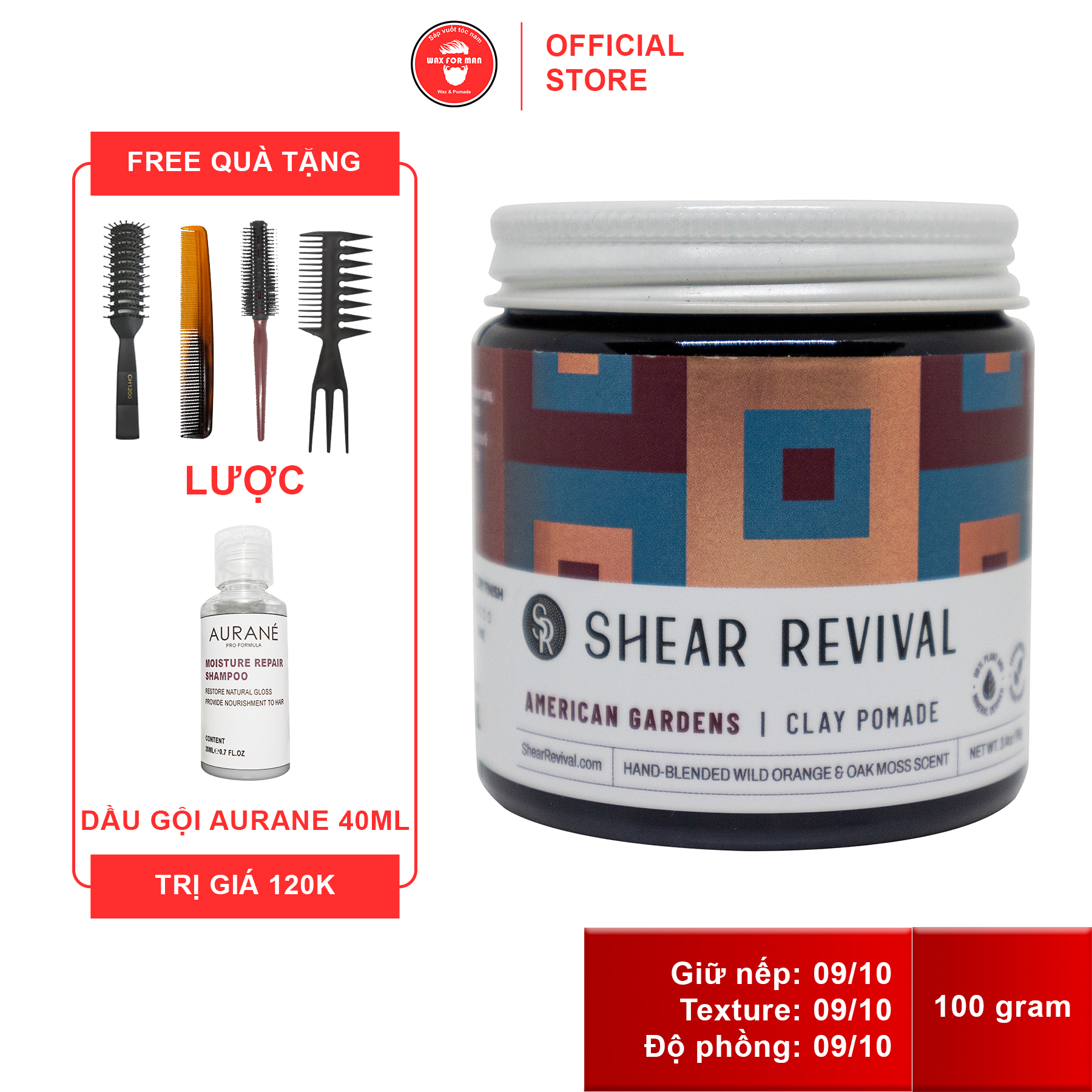 Sáp vuốt tóc Shear Revival American Gardens Clay Pomade