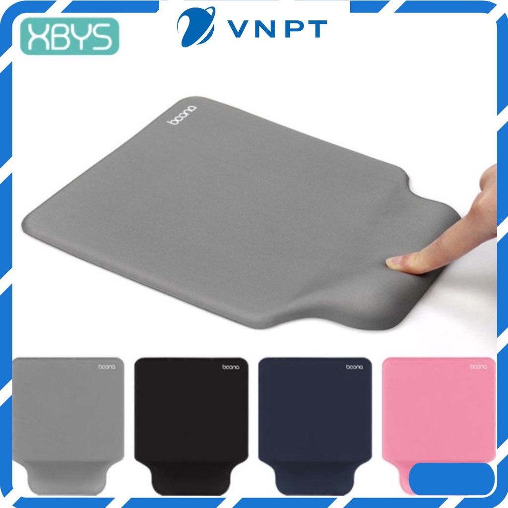 Miếng lót chuột có đệm kê chống mỏi cổ tay silicon mềm mại 2 trong 1 hiệu Boana cao cấp kiêm bàn di chuột