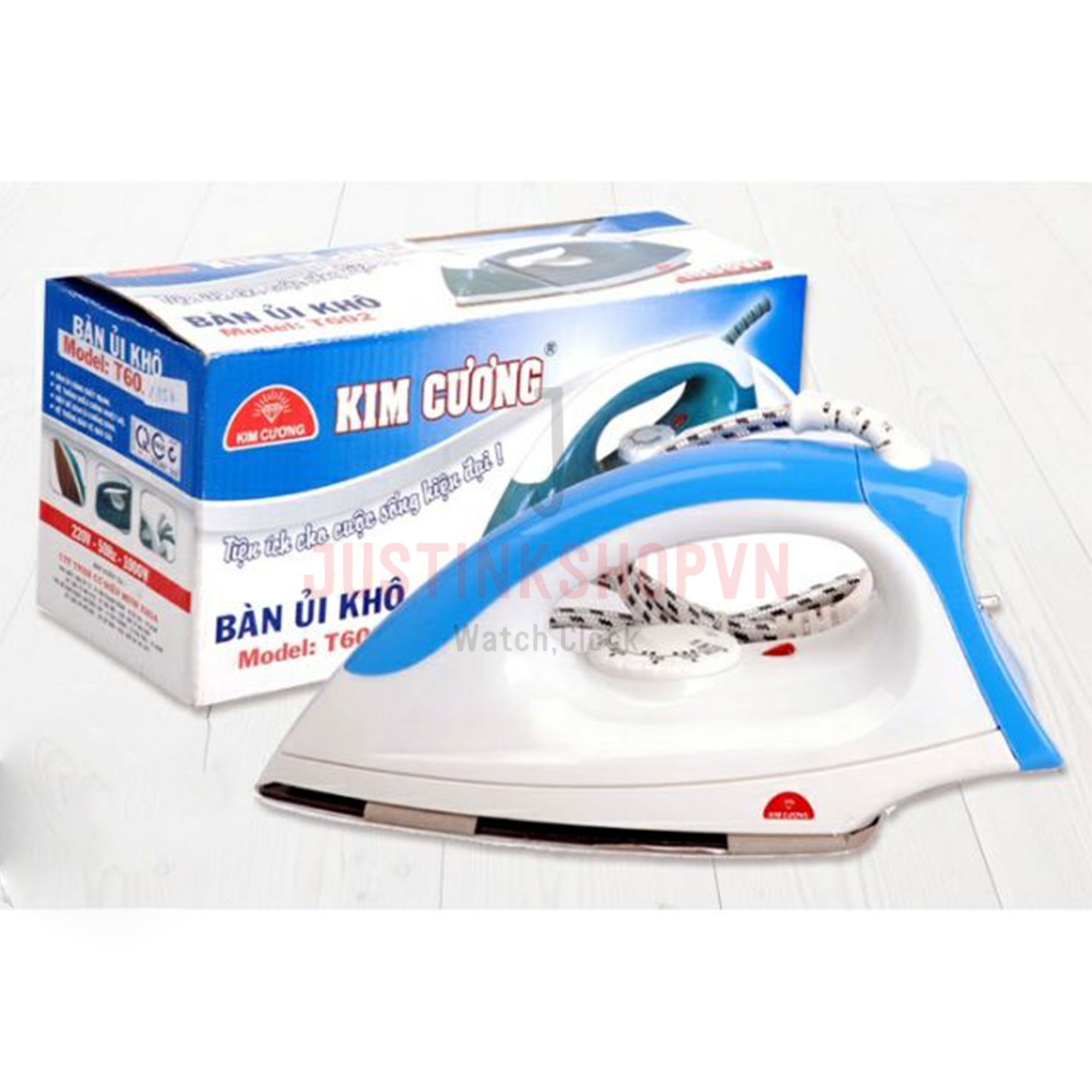 Bàn là, ủi quần áo khô kim cương kc-t602 - jlvq-1482-blua
