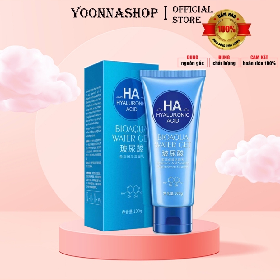 [HCM]Sữa rửa mặt cấp nước HA - BIOAQUA - Sạch mụn - Thải độc chì- Sáng da