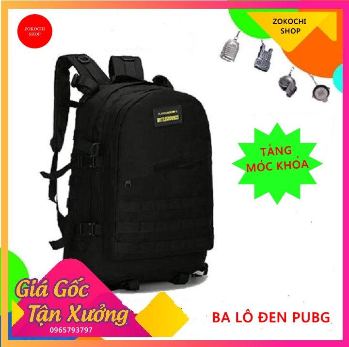 [Tặng quà móc khoá pubg] Balo 3 Pubg Mầu Đen Size chuẩn, Ba lô thời trang, Ba lô đi học, ba lô nữ, ba lô nam-Zokochi shop