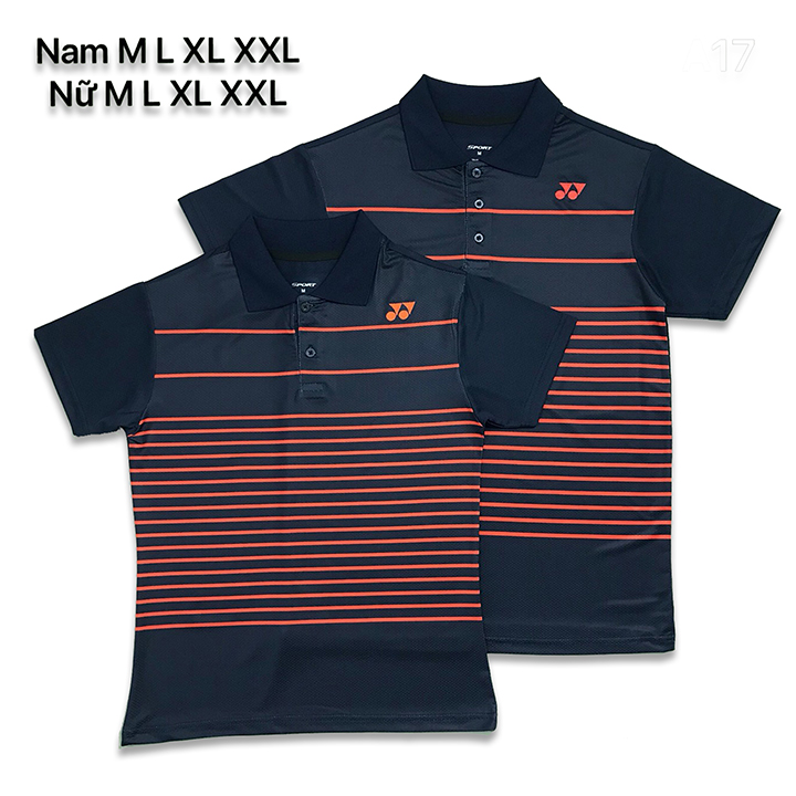 Áo cầu lông yonex cổ bẻ 2019 Nam nữ đen