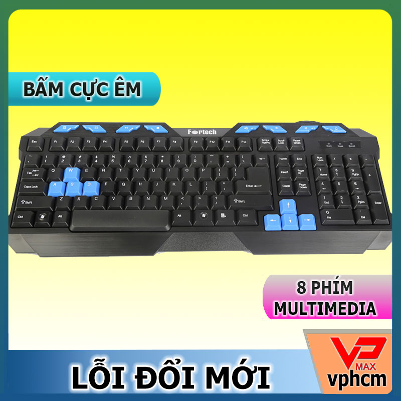Bàn phím máy tính Multimedia Gaming cao cấp Fortech KB132 R8 cực xịn tiện dụng cực êm