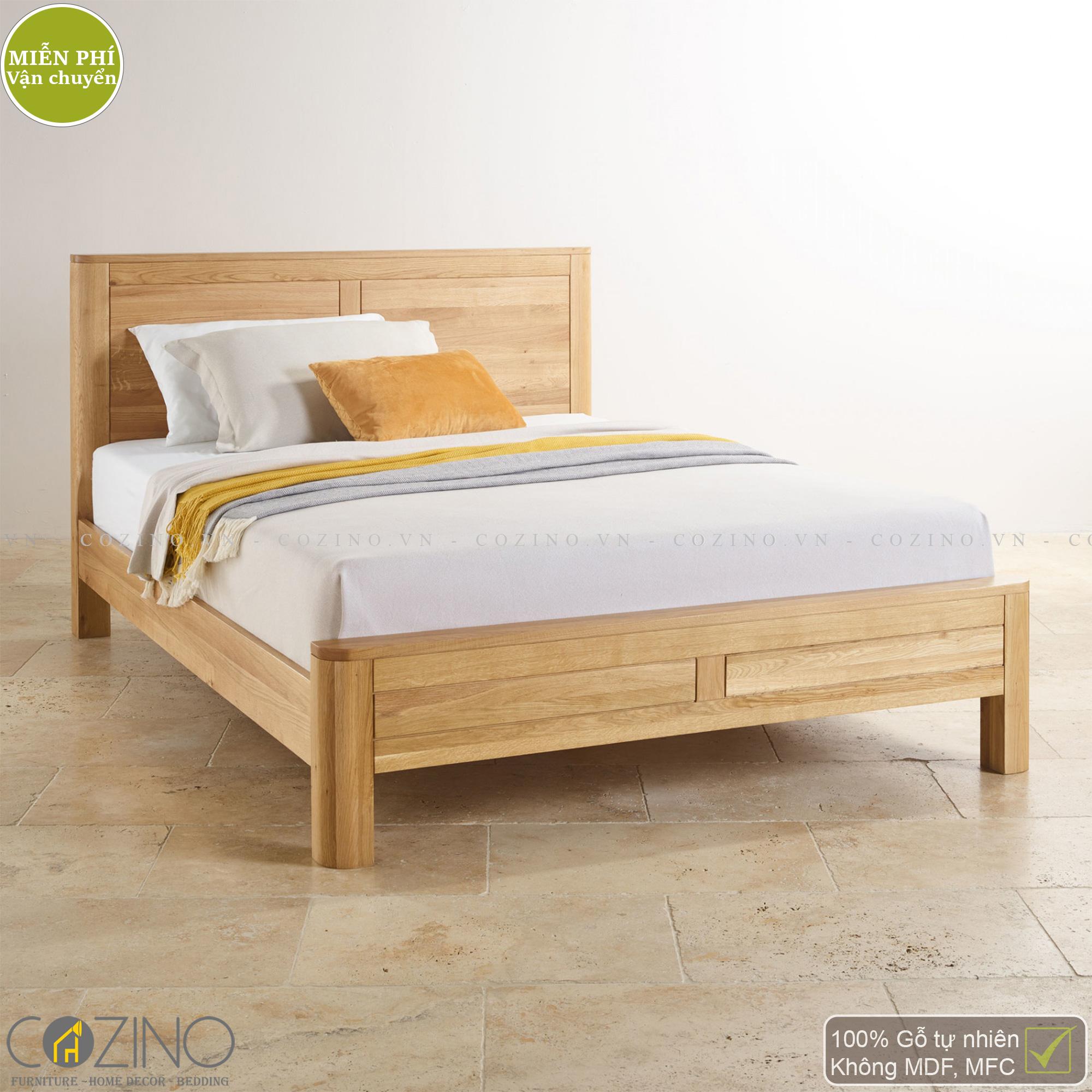 Giường đơn Emley gỗ sồi 1m0