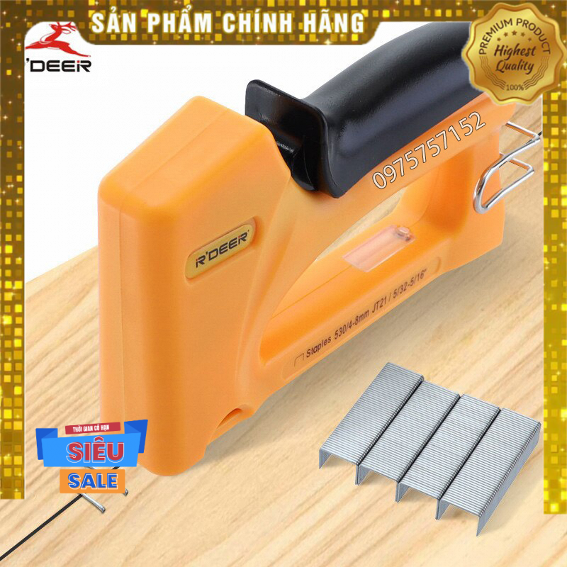 Kìm bắn đinh ghim đa năng cầm tay 3 trong 1, súng bắn ghim RDEER HR-712 bấm 3 kiểu ghim П U T, bấm ghim siêu nhanh ghim vào gỗ, bọc yên xe máy