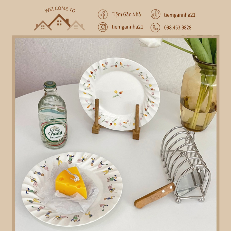 Đĩa gốm phong cách retro Pháp độc đáo lạ mắt