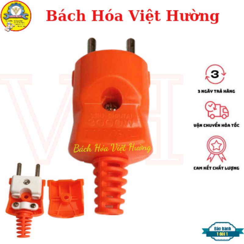 Phích cắm điện siêu chịu tải lõi sứ cao cấp Nival 3000w, phích cắm đồng chống cháy, chống vỡ