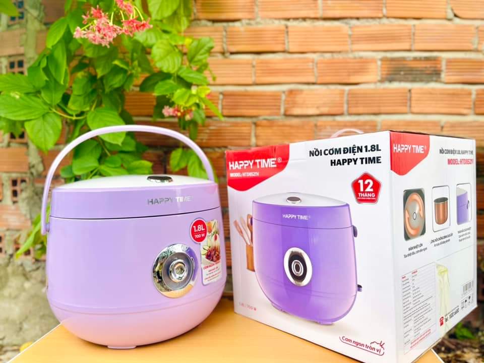 Nồi cơm điện Sunhouse HappyTime 1.8L HTD8521V[MÀU TÍM SIÊU XINH] và 1.2l HTD8522G [MÀU XANH]